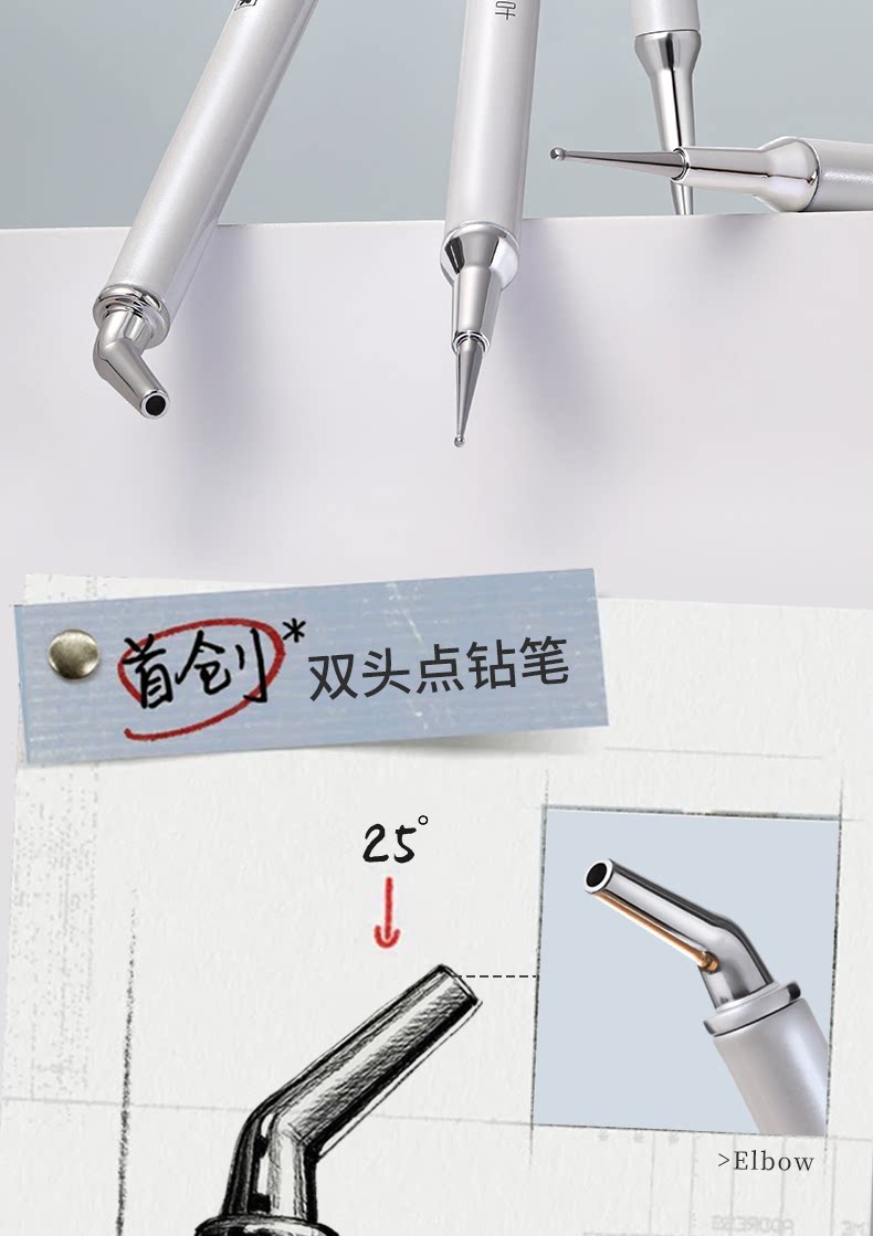 2-in-1 Rhinestone Picker Tool with Dual-Ended Wax Pencil Tip - Detail image 2