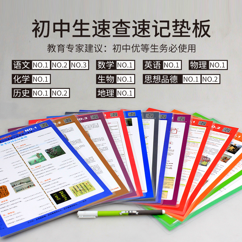 Junior high school multi-function learning pad 13 sets of Chinese mathematics English Physics Chemistry Biology Politics History Geography Seven eight nine First one two third grade quick check shorthand Key knowledge manual