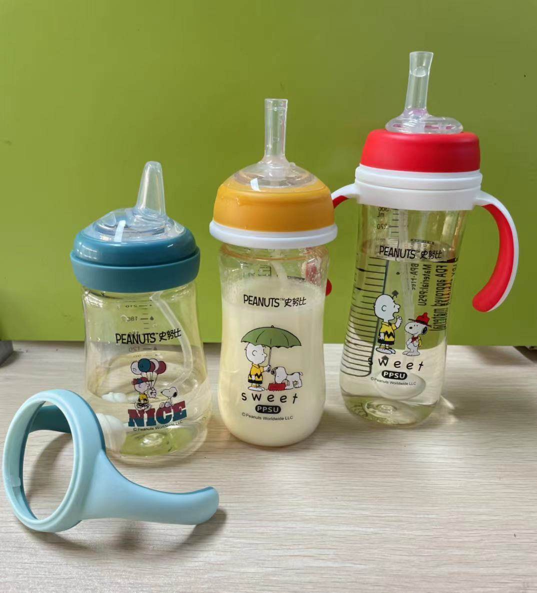 Snoopy bottle variable suction tube Cup duckbill Cup wide caliber (5cm) straw mouth accessories quit nipple artifact