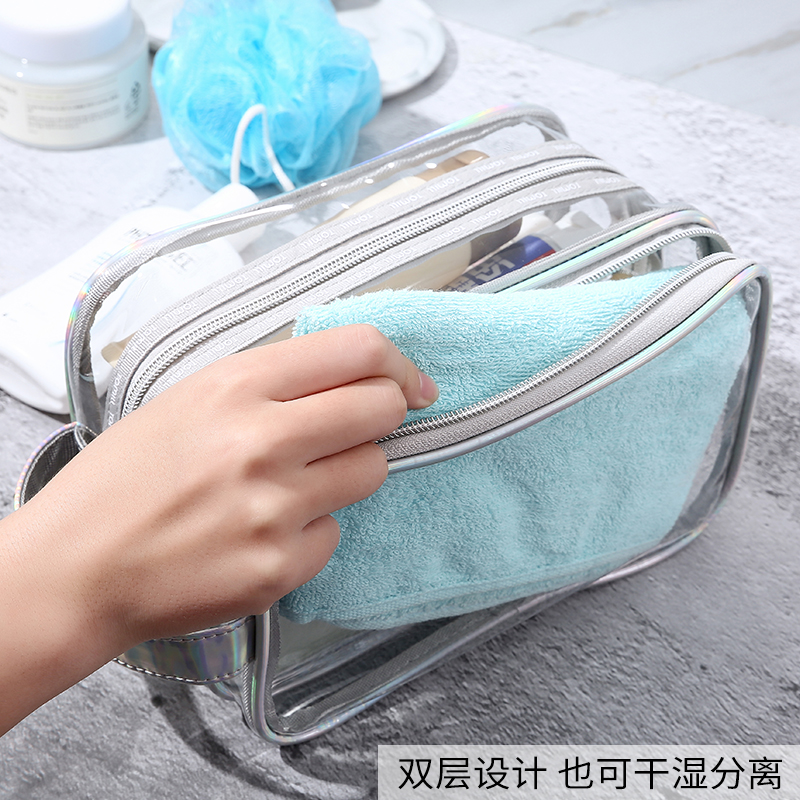 Wash bag women portable travel wet and dry separation waterproof transparent wash bag bath storage bag large capacity makeup bag