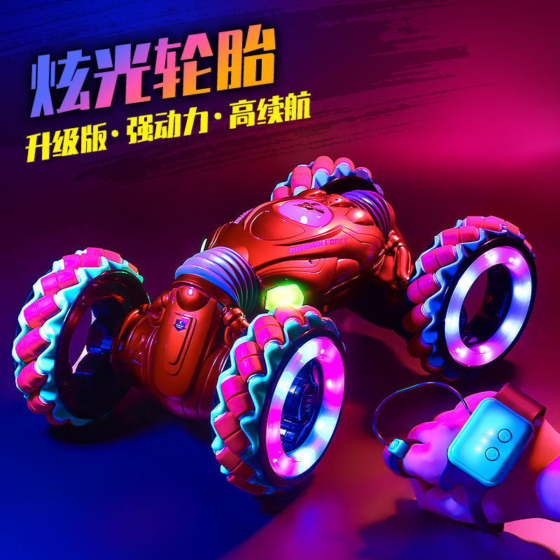 Gesture Induction Deformation Remote Control Car Stunt Driver Watch Four Drive Cross-country Hand Control Torsion Changing Car Charging Boy Toy