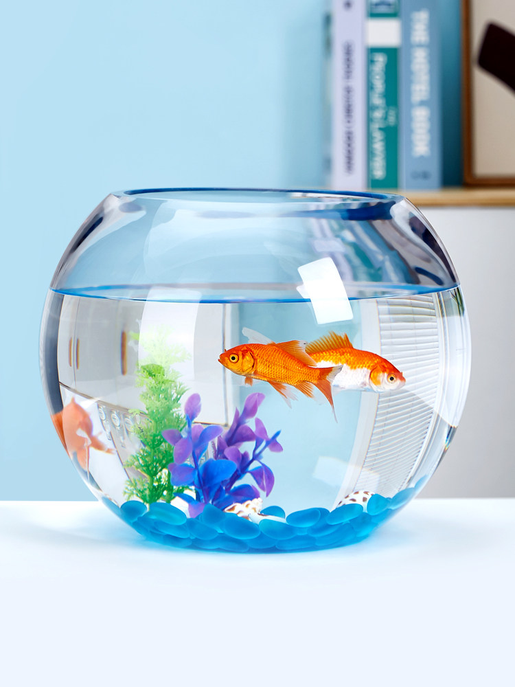 Стол стекло аквариум золотая рыбка Цилиндровый аквариум гостиная небольшой рабочий стол черепаха Цилиндр прозрачный круг форма домой ландшафтный дизайн