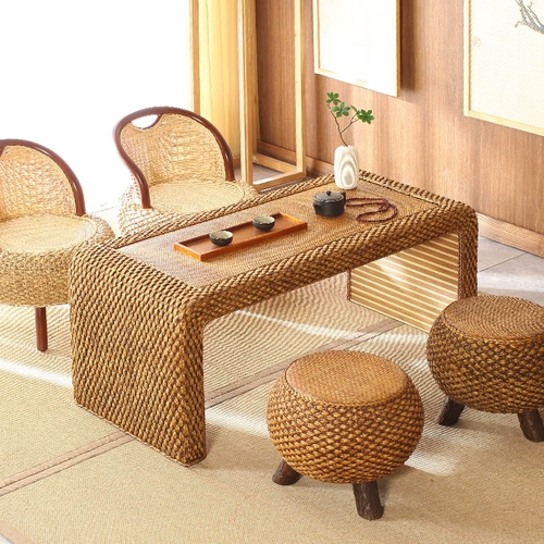 Раттан Татами кофейный столик плавающий окна стола японского стиля маленький чайный стол простые сельские столы и соломенные столы и комбинация стула Zen короткий стол