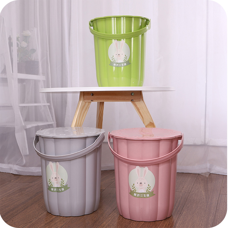 Home Hand Plastic Bucket Thickened Large Bucket Wash Mop Barrel Plastic Bucket Small Drum Dorm Bath Laundry Bath
