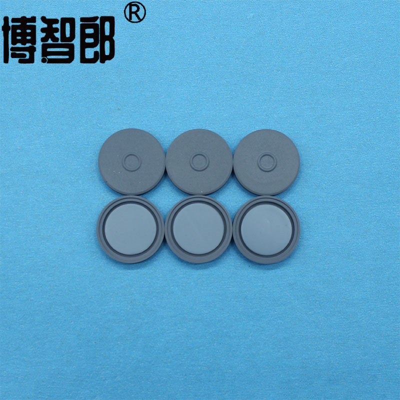 20*3mm灰色丁基橡胶特氟龙垫 钳口顶空瓶PTFE垫片 高密封性隔垫 丁基橡胶/PTFE隔垫带凹槽灰色塞垫 20ml 顶空