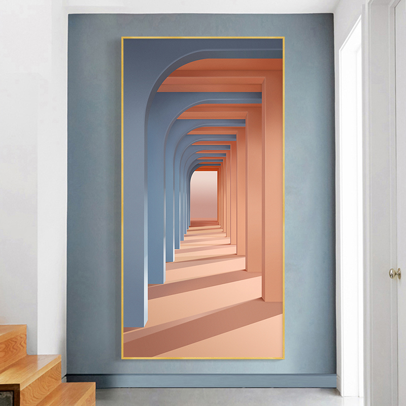 Morandi Genguan Decoration Painting Nordic Corridor End Hung Painting Brief into the Entrance Aisle Mural Vertical version of the extension space