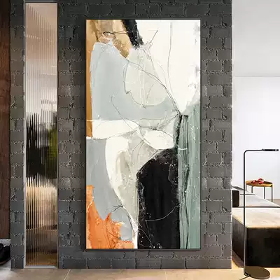 Abstract entrance decorative painting modern simple aisle corridor vertical hanging painting light luxury oil painting floor painting living room mural