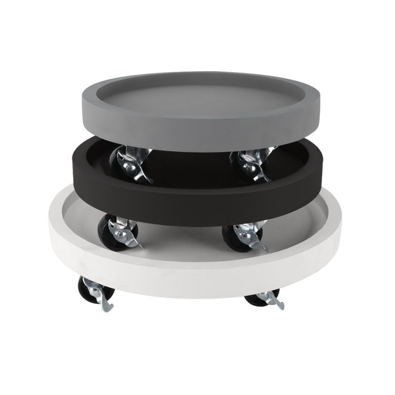 Round imitation cement flowerpot Tray Removable with wheel universal wheel chassis Living room Thickened Large home