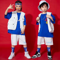 Boy Street dance suit Childrens fashion handsome Machia jazz dance short sleeves Chauer Hip Hop Walk Show Out