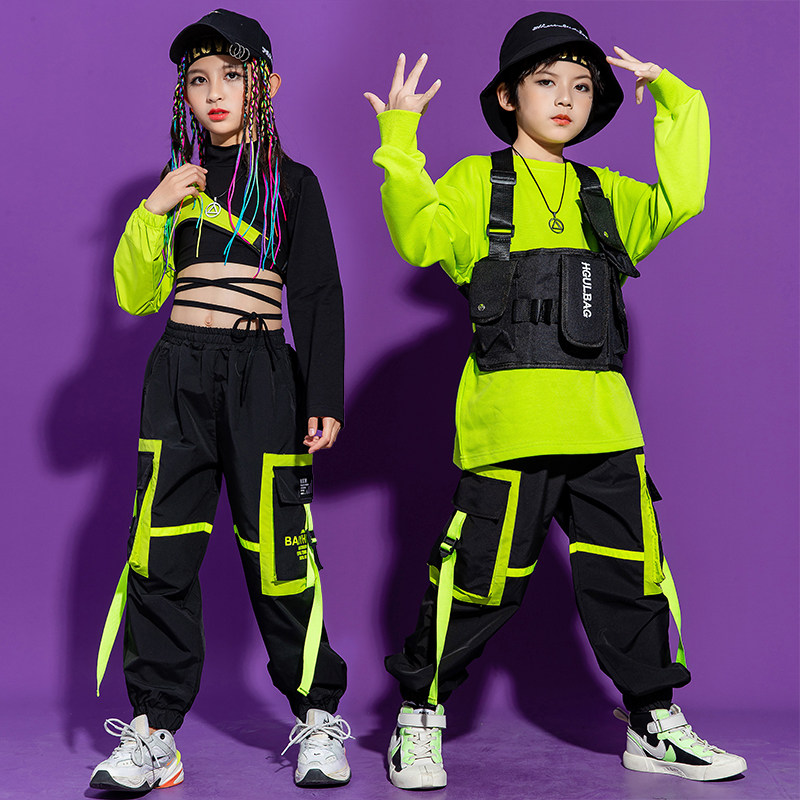 Children's hip-hop suit hip-hop boy children's clothing trendy clothing fried street children hiphop girls jazz dance costumes