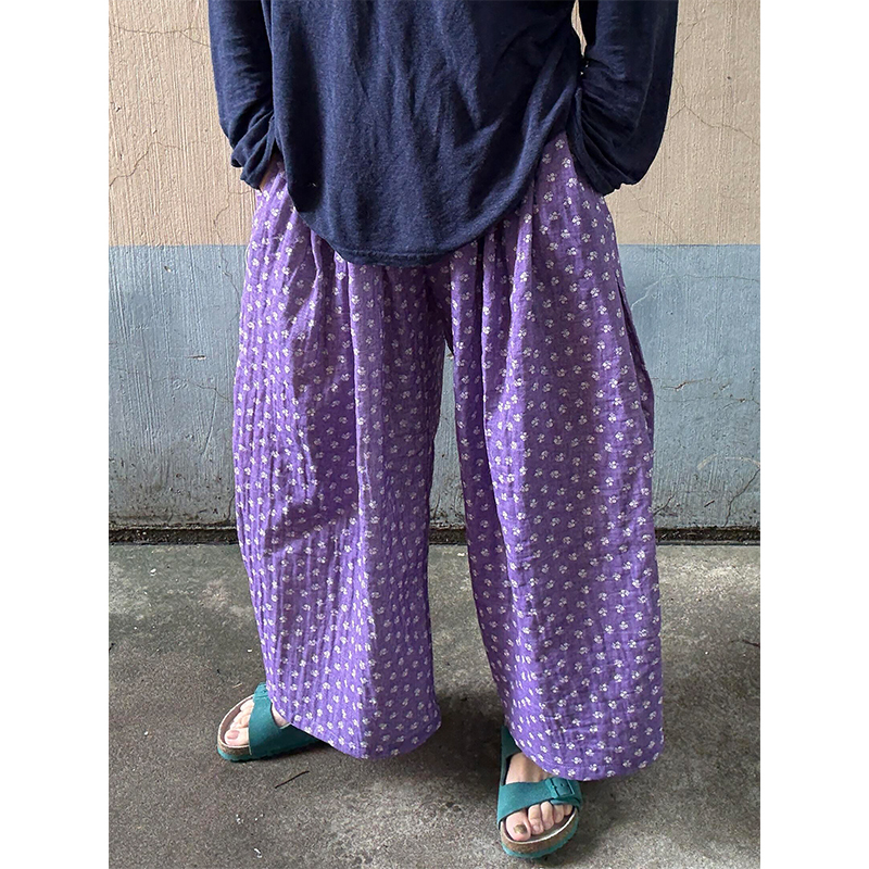 Japanese Style Sweet Small Floral Casual Pajamas Women's Pants Summer Loose Home Wide-Leg Pants Can Be Worn Outside Walking Pants