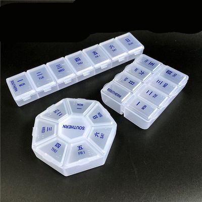 3 Long strip medicine box one week pill box one week pill box eight squares with Braille old man recuperation medicine box