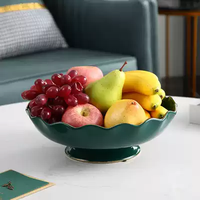 Nordic light luxury style ceramic fruit plate modern simple living room coffee table practical creative dried fruit candy plate ornaments