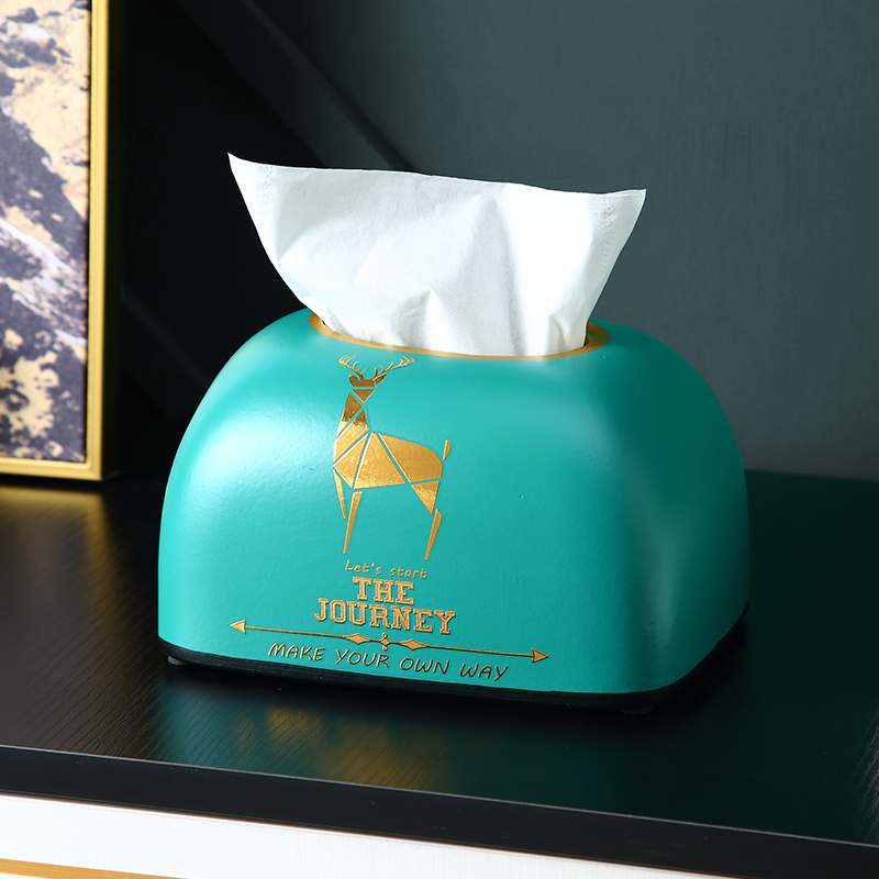 Ceramic tissue box decoration set creative dining table decoration living room coffee table toilet paper box ashtray fruit plate three-piece set