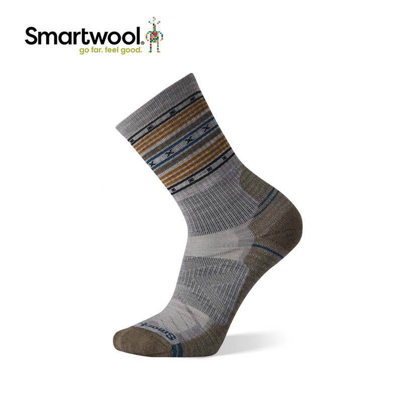 Smartwool hiking function lightweight striped mid tube socks outdoor merino wool socks sport socks men 1608