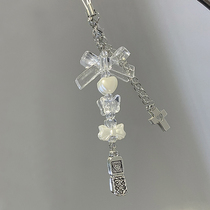 (Handmade 15 days) Love butterfly lanyard mobile phone chain pendant cute decoration pink small girl heart