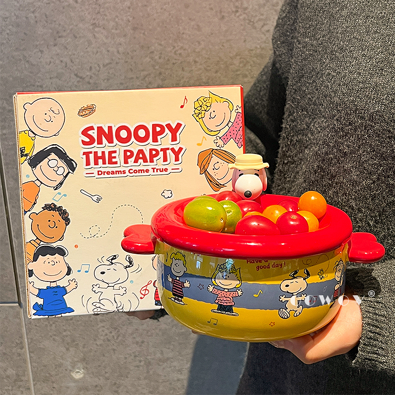 Snoopy Co-Branded Ceramic Instant Noodle Bowl with Lid for Home Use 2026 New High-Value Tableware Mid-Autumn Festival Birthday Gift for Women Snoopy Co-Branded Ceramic Instant Noodle Bowl with Lid for Home Use 2026 New High-Value Tableware Mid-Autumn Festival Birthday Gift for Women