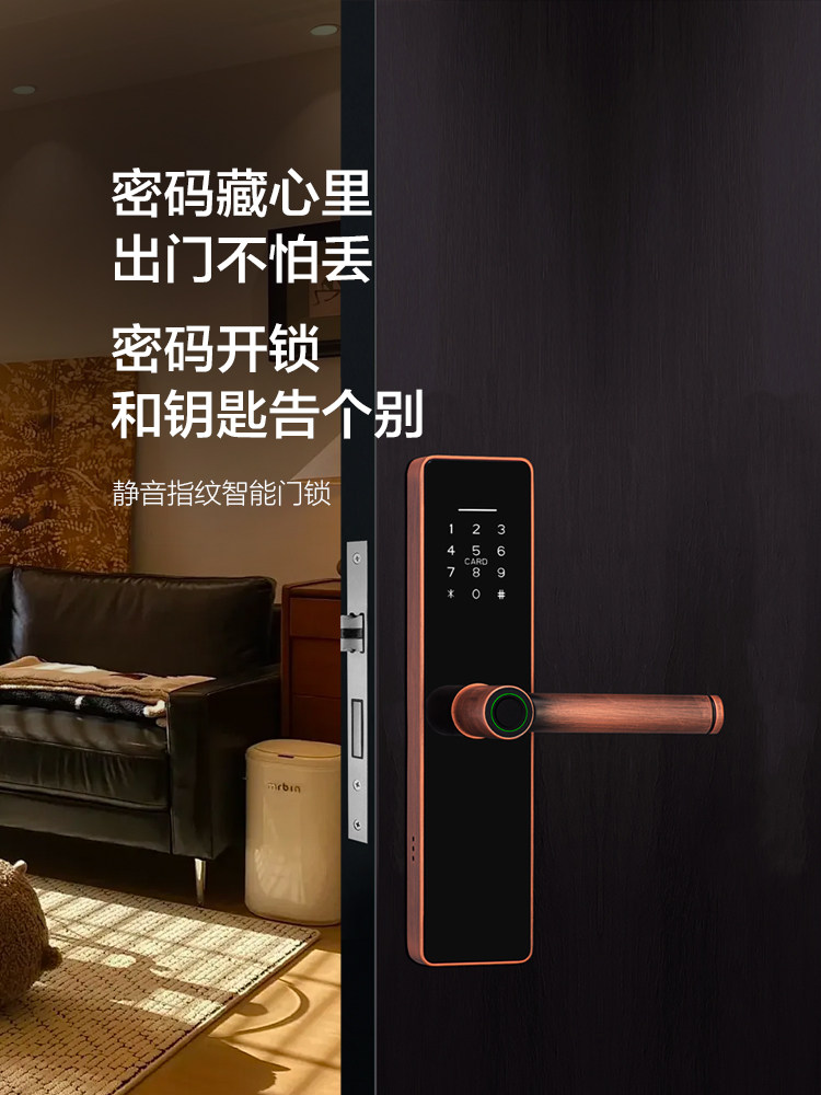 Indoor Wooden Door Fingerprint Lock, Room Bedroom Password Lock, Home Office Smart Lock, Electronic Lock, Universal Door Lock