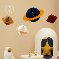 Eighteen Paper Planet Pendant Shopping Mall Aerial Decoration Childrens Room Corridor Ceiling Pendant Childrens Day Kindergarten