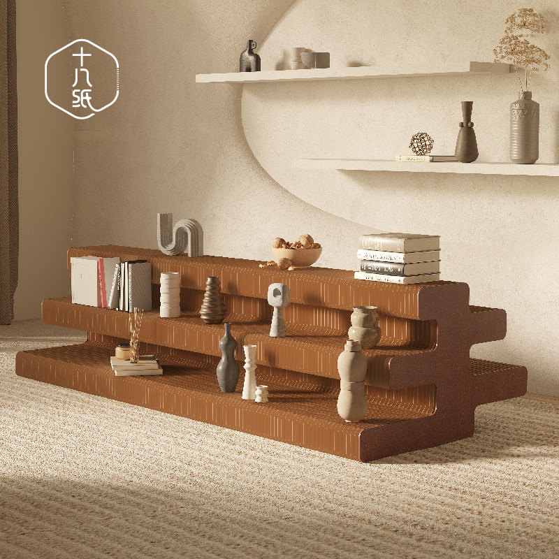 Eighteen paper storage island display rack multi-layer booth creative custom window display decoration shelf experience table