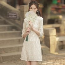 Improved qipao 2022 new autumn and winter young subgirl small girl everyday can wear short one-piece dress in a dress