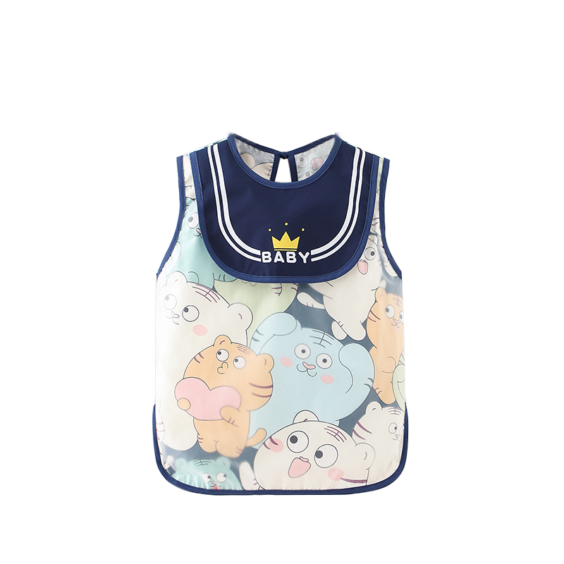 Children's smock with own rice pocket, cotton waterproof and dirty protection