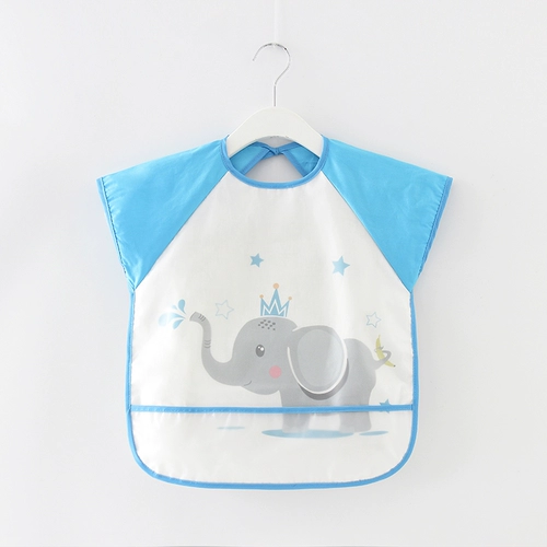 Детский водонепроницаемый слюнявчик, летний тонкий хлопковый фартук без рукавов, нагрудник, анти-грязь, с карманом