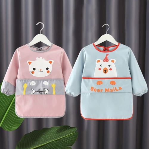 Детский тонкий нагрудник, водонепроницаемый слюнявчик для мальчиков, с карманом, анти-грязь