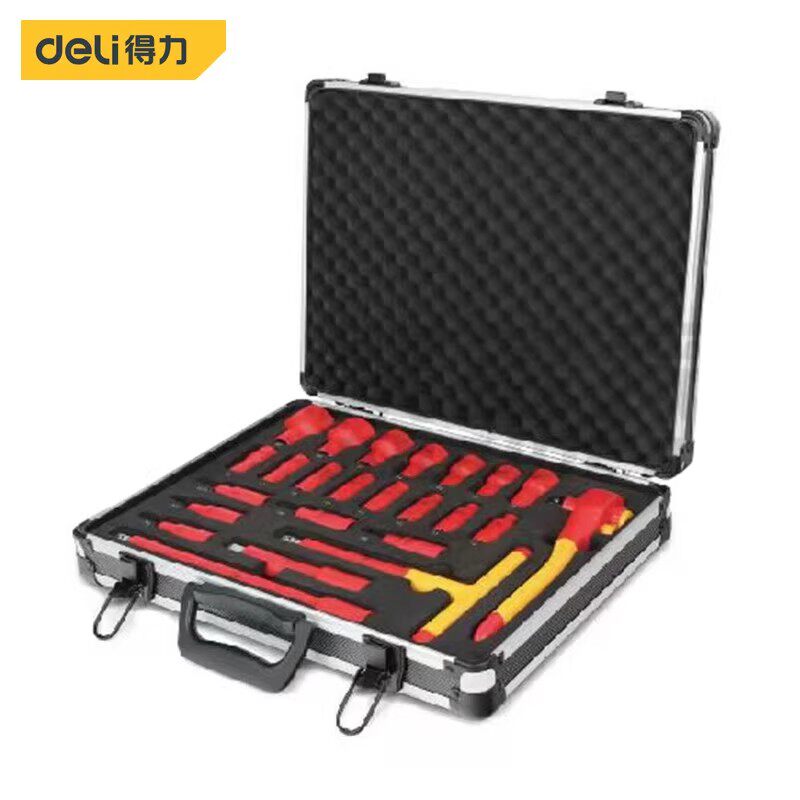 得力（deli）DQ91004 12.5MM系列 VDE绝缘套筒 维修组套 24件套