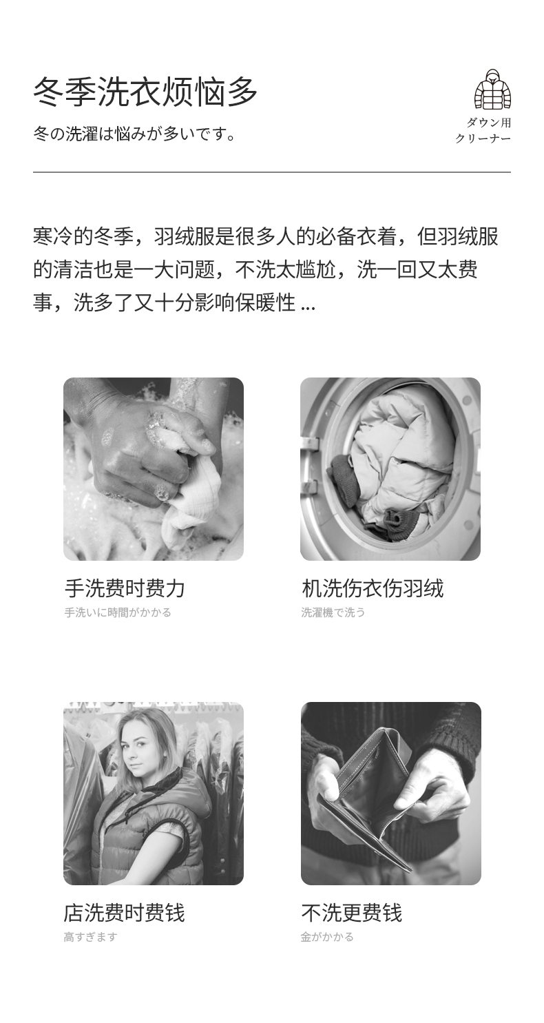 日本进口 锦衣家 羽绒服免洗干洗剂组合套装 500ml 图3