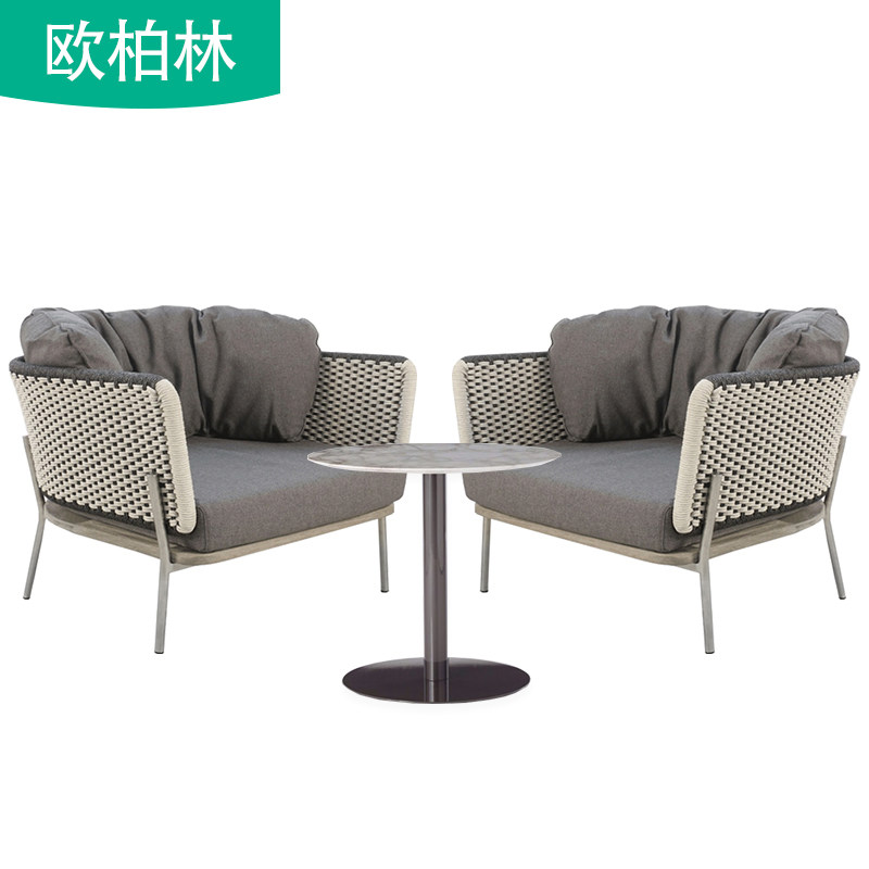 Outdoor leisure rattan sofa furniture courtyard simple rattan art sofa rattan chair balcony creative weaving sofa combination