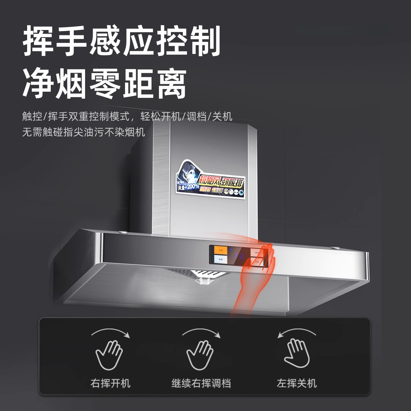 Ran Ting Commercial Range Hood for Rural Stoves, Wood-Burning Stoves, High-Power Kitchen Range Hood with Strong Suction