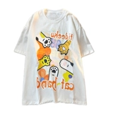 Сексуальная милая весенняя летняя трендовая футболка, свободный крой, короткий рукав