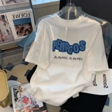 Белая летняя футболка, хлопковая парная одежда для влюбленных, оверсайз, свободный крой, в американском стиле