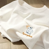 Белая летняя хлопковая длинная футболка, круглый воротник, средней длины, большой размер