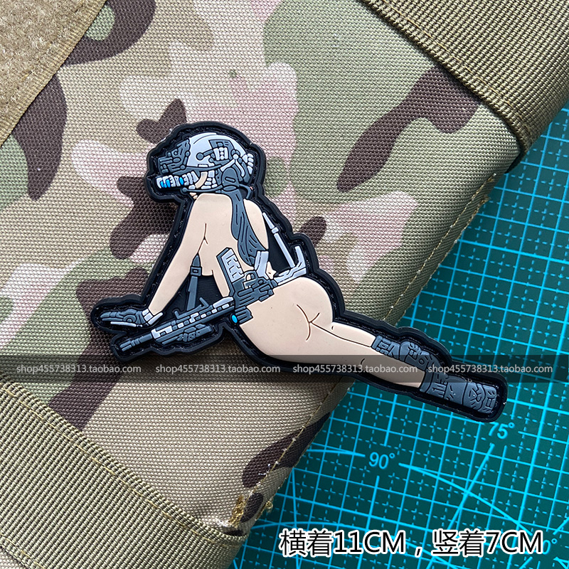 Tactical Soft-girl Morale Badge Magic Sticker PVC waterproof and durable badge Military cute girl bag sticker