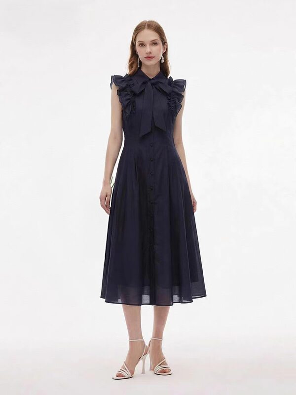 2026 Summer New Fashionable Versatile Lapel Flutter Sleeve Dress for Women, Slimming Waist, Elegant and Graceful Dress 2026 Summer New Fashionable Versatile Lapel Flutter Sleeve Dress for Women, Slimming Waist, Elegant and Graceful Dress