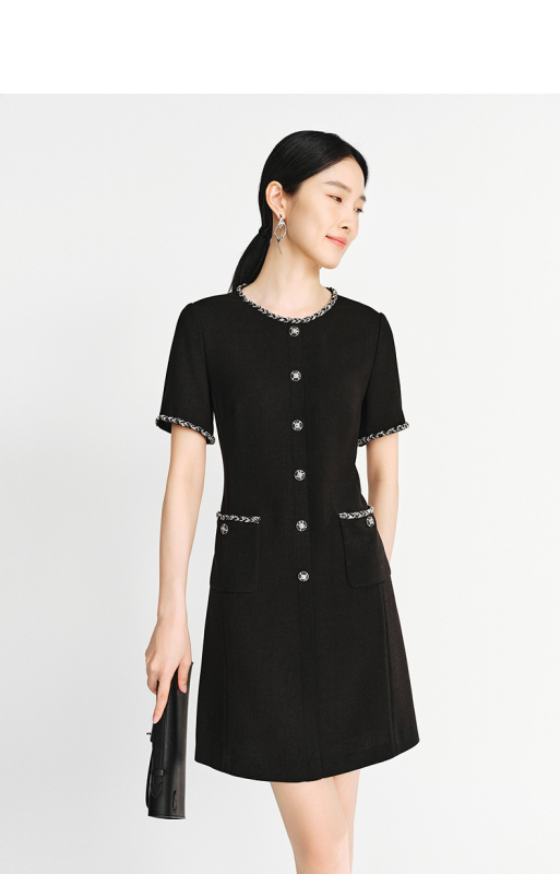 In Stock 25 New Autumn Models of the Same Style as Kadi, Elegant Lace Short-Sleeved Dress for Women Cf05029W0