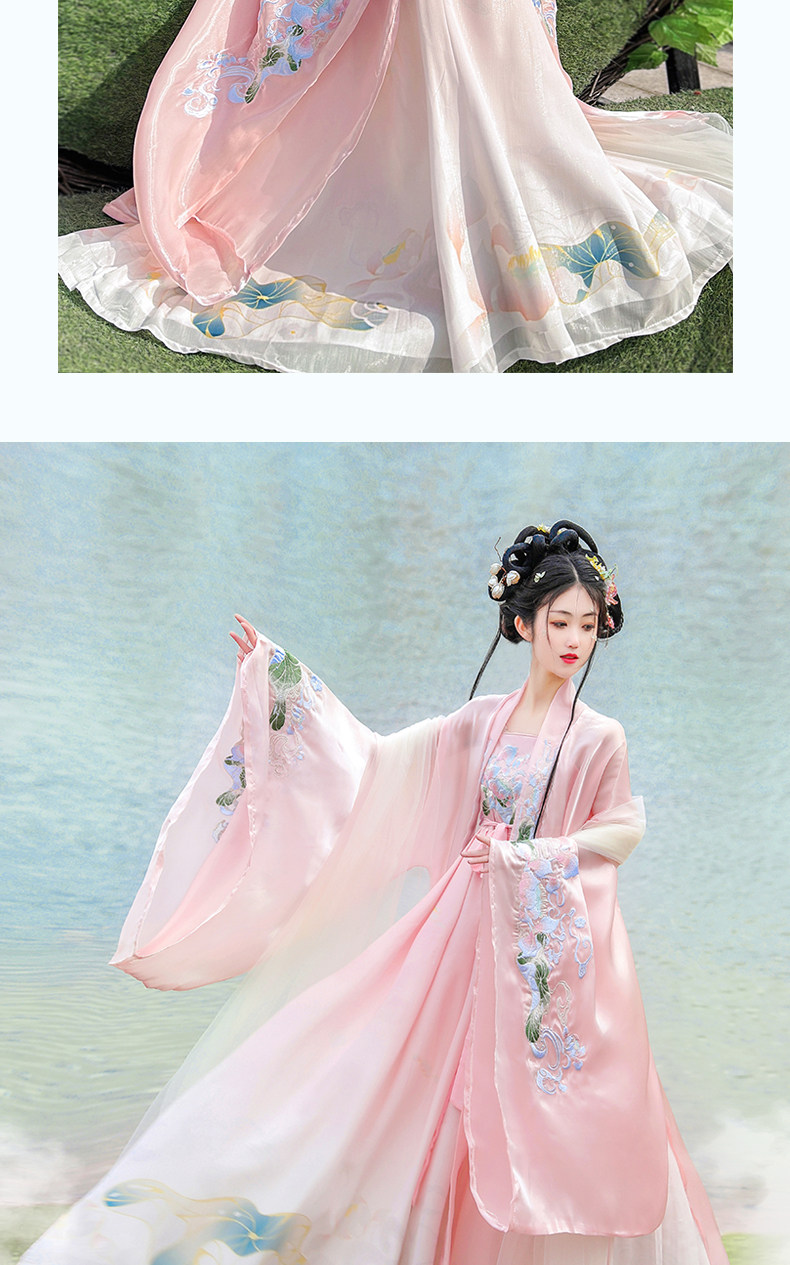 唐制汉服女款春秋季原创中国风日常超仙古装齐胸襦广袖流仙诃子裙-阿里巴巴