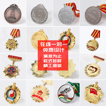 Medal customization Custom childrens marathon games medal School creative universal round honor card High-end memorial card Badminton Taekwondo competition champion metal listing gold and silver bronze medal