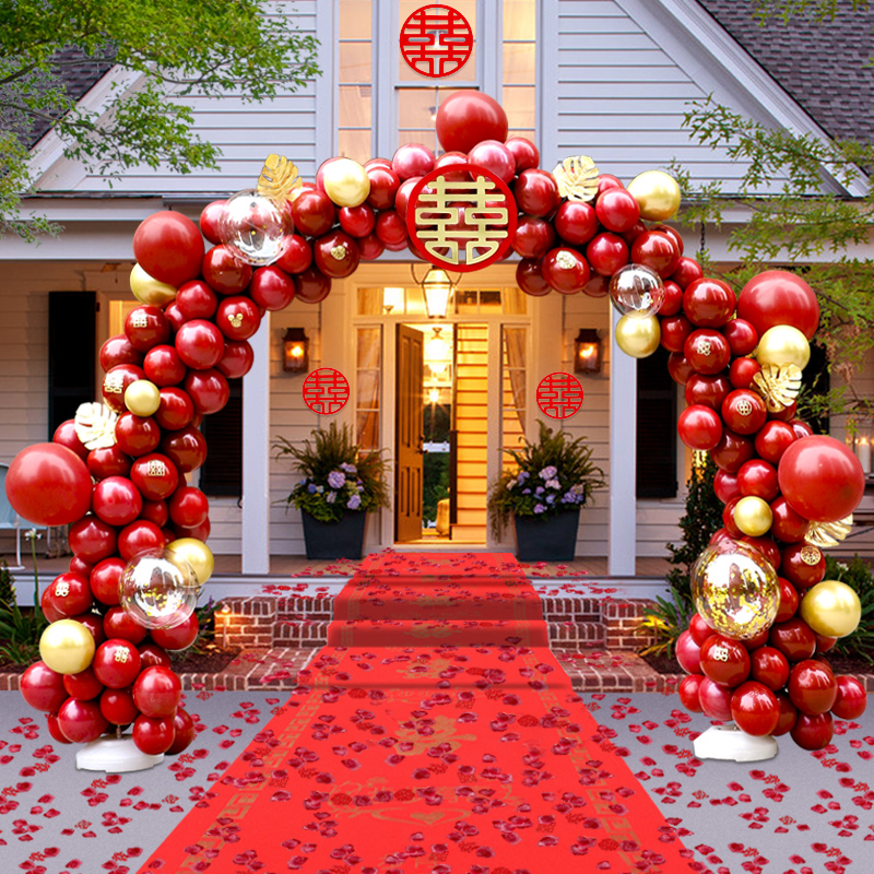 Wedding balloon arch bracket outdoor wedding decoration scene layout road guide arch door wedding supplies complete