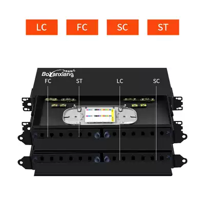 Boyanxiang 12-port terminal box SC rack-mounted thick pull-out 12-Port fiber terminal box SC ST FC LC cable connection box fuse box wiring carrier class