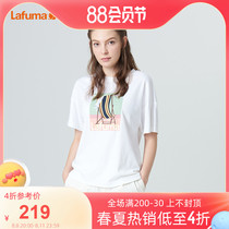 LAFUMA LAFUMA Outdoor Summer Printing La Fédération La Cotton Leisure Lady Short Sleeved T-shirt LFTS1BS37
