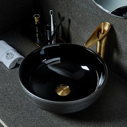 Luo Yi Ceramic Art Countertop Basin Chinese Creative Countertop Washbasin Antique For Home Bathroom Round Washbasin