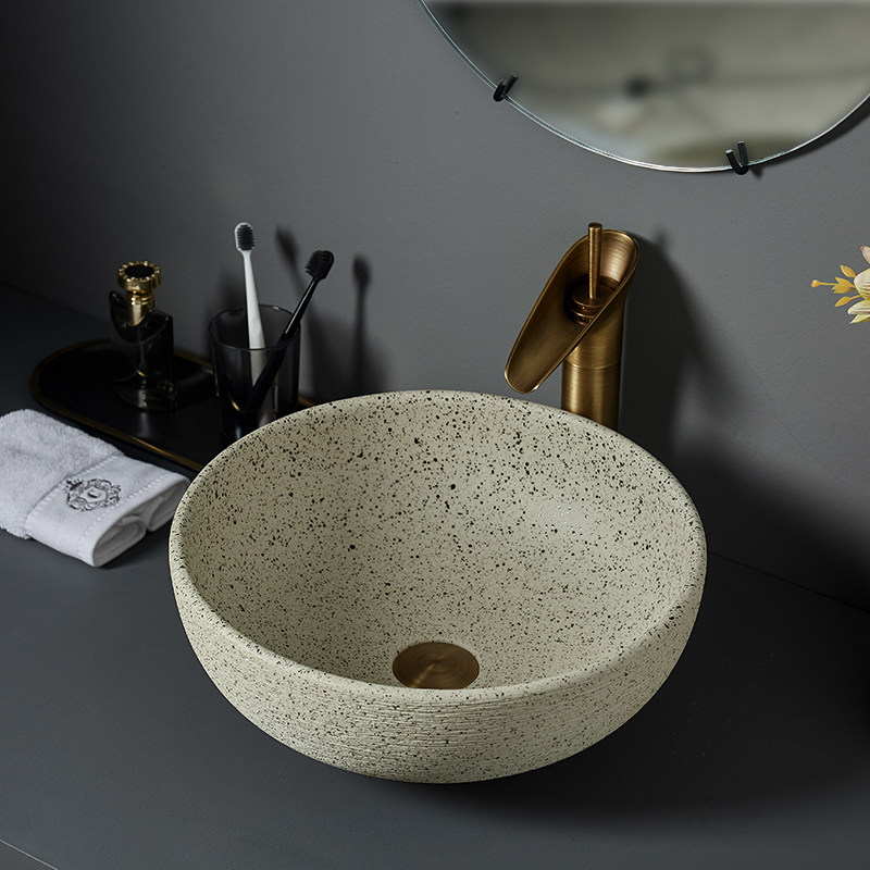Comprehensive ceramic spot art wash basin creative retro household stage imitation paleo tables