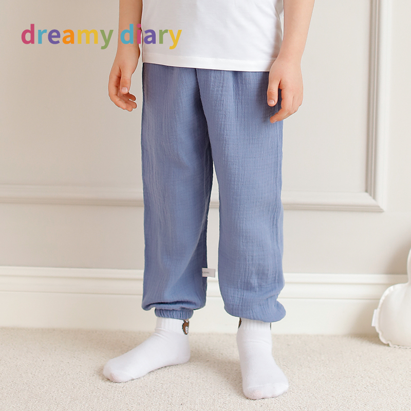 Children Summer Anti-mosquito Pants Thin single wearing boy girl's home pants casual pants pure cotton male girl baby pants