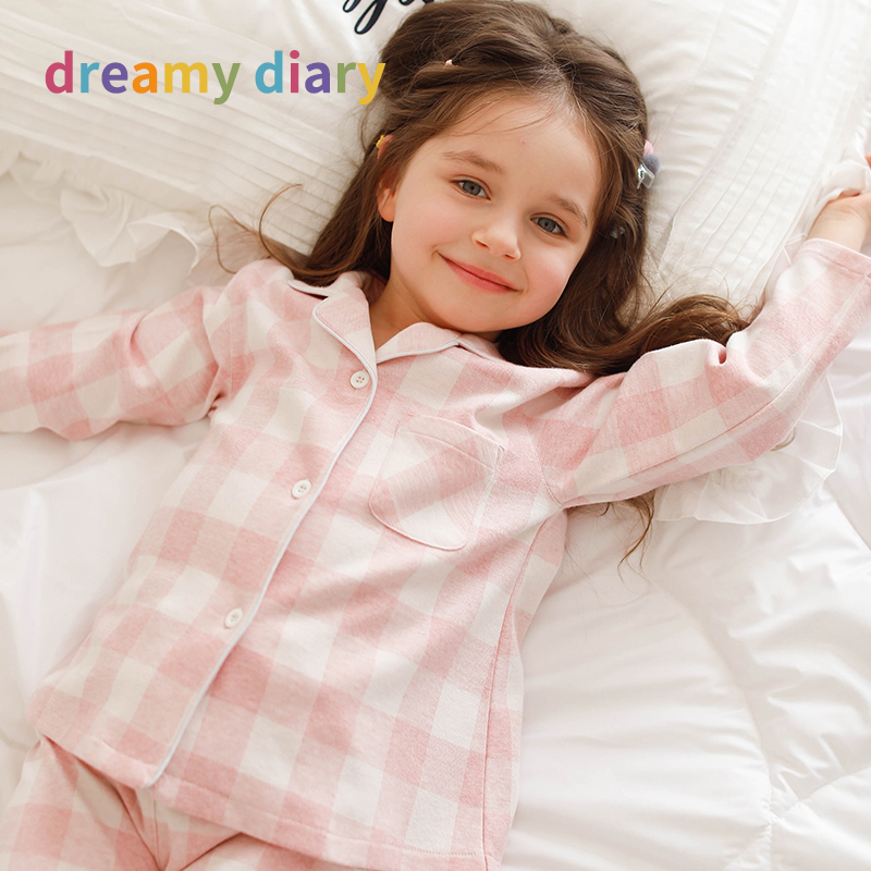 Children's pajamas spring and autumn cotton martin velvet boy boy girl baby cute parent-child little girl home wear set large