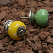 Furniture cabinet door handle cabinet ceramic handle round single hole foreign trade European modern simple cabinet drawer handle