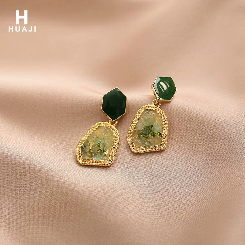 Geometric retro earrings, 2026 years, high-end, french style
