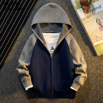 Boys spring and autumn pure cotton 2024 new sweater jacket Boys spring and autumn pure cotton 2024 new sweater jacket